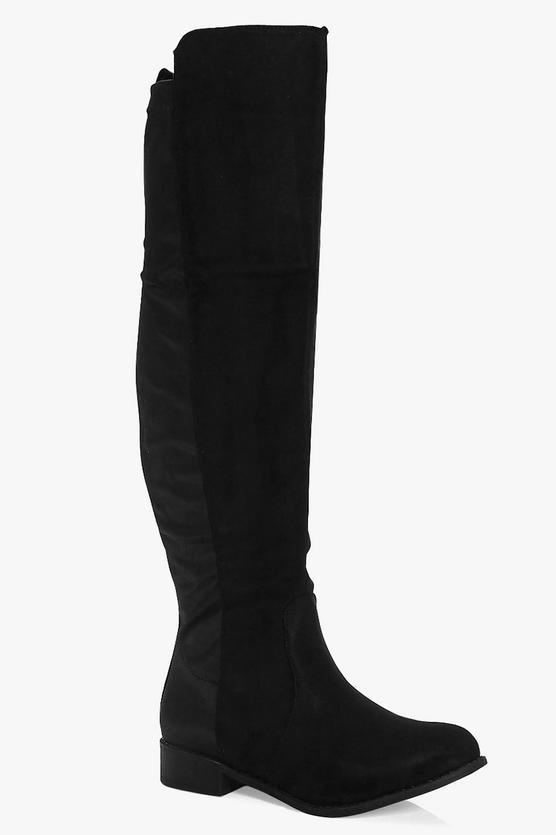 Tegan Flat Elastic Back Over The Knee Boot